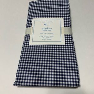 Pottery Barn Navy Gingham crib fitted sheet, NEW!